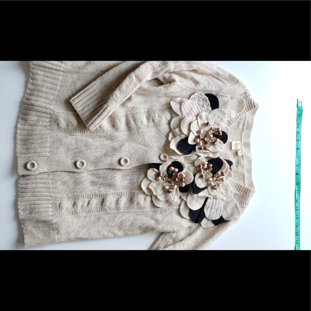 Anthropology embroidered sweater NWOT
